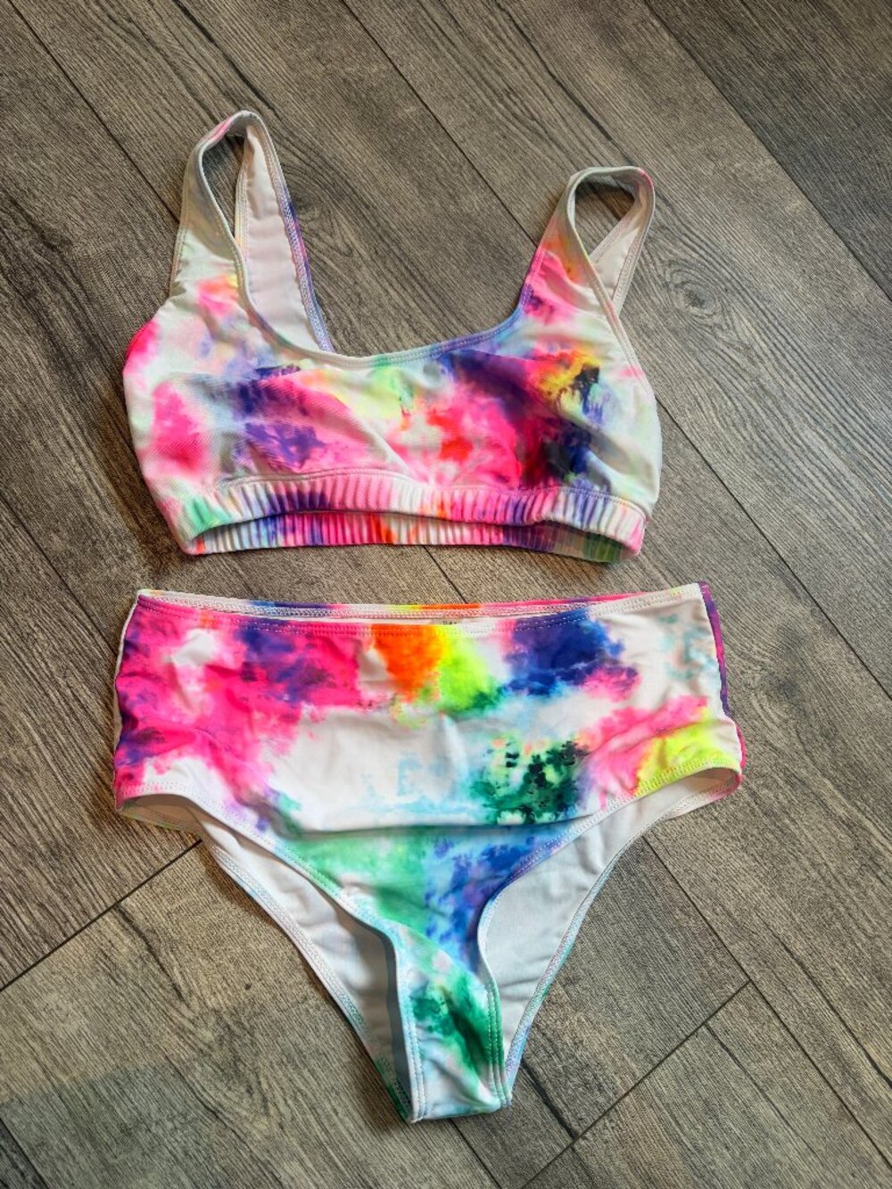 Shein Women's Large Tie-Dye Two Piece Bikini